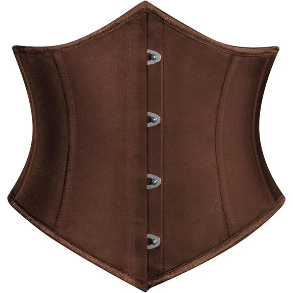 Women's Brown Suitable For Casual Wear Fishbone Wide Waist Corset Pirate Belt - Picture 1 of 9